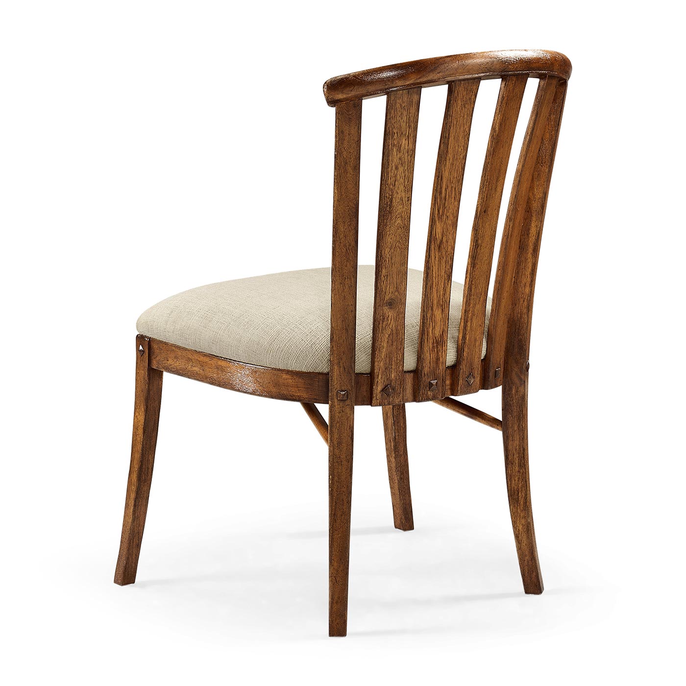 Casual Slat Upholstered Side Chair