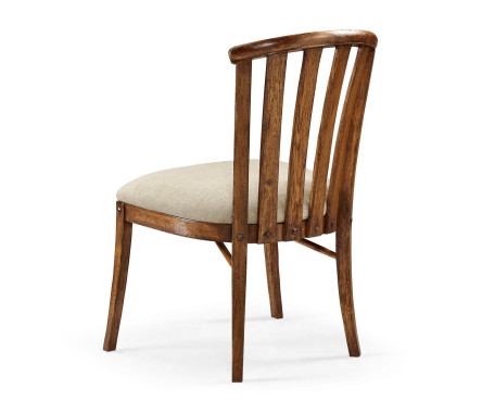 Casual Slat Upholstered Side Chair