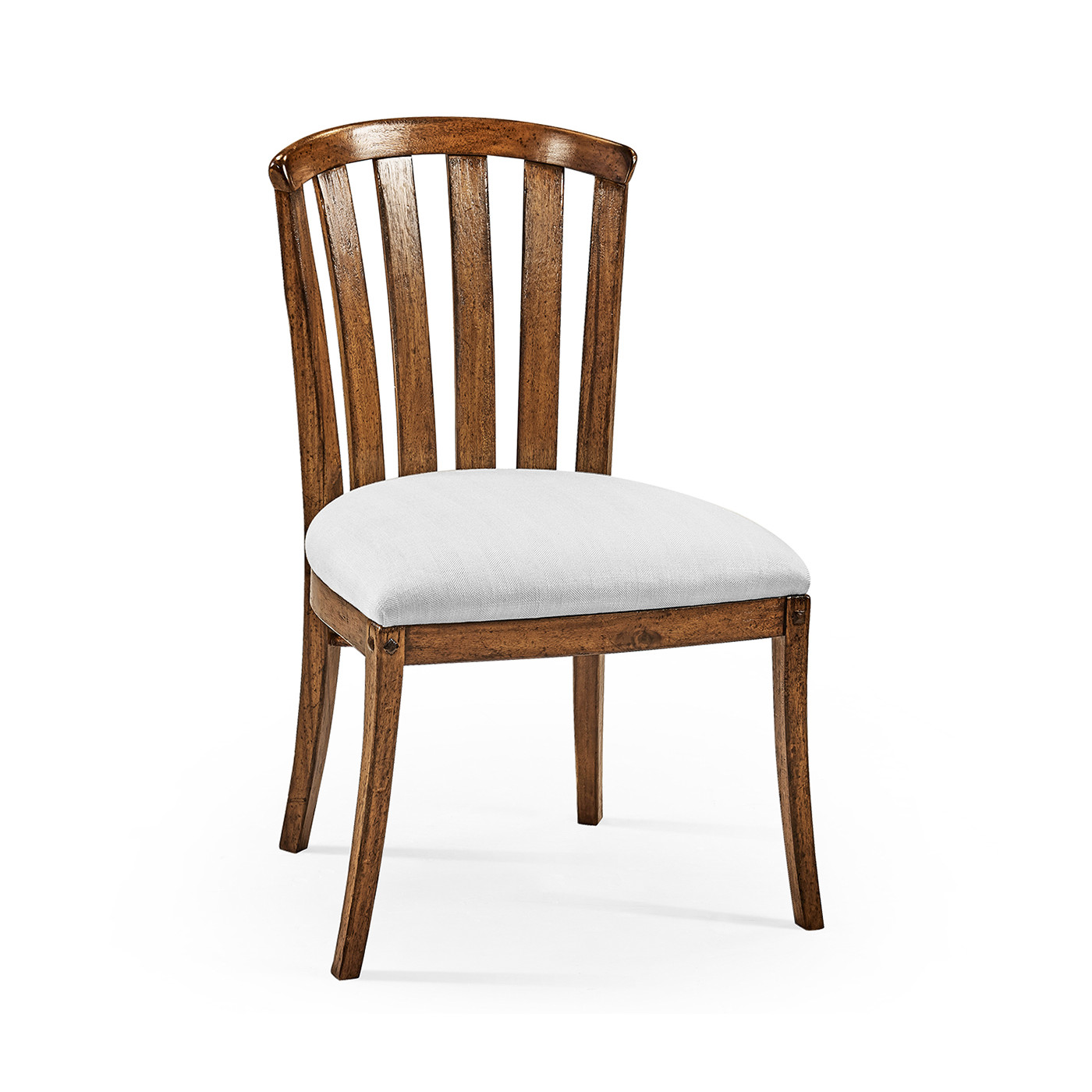 Casual Slat Upholstered Side Chair