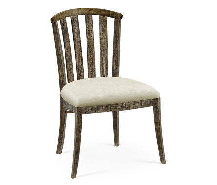 Casual Slat Upholstered Side Chair