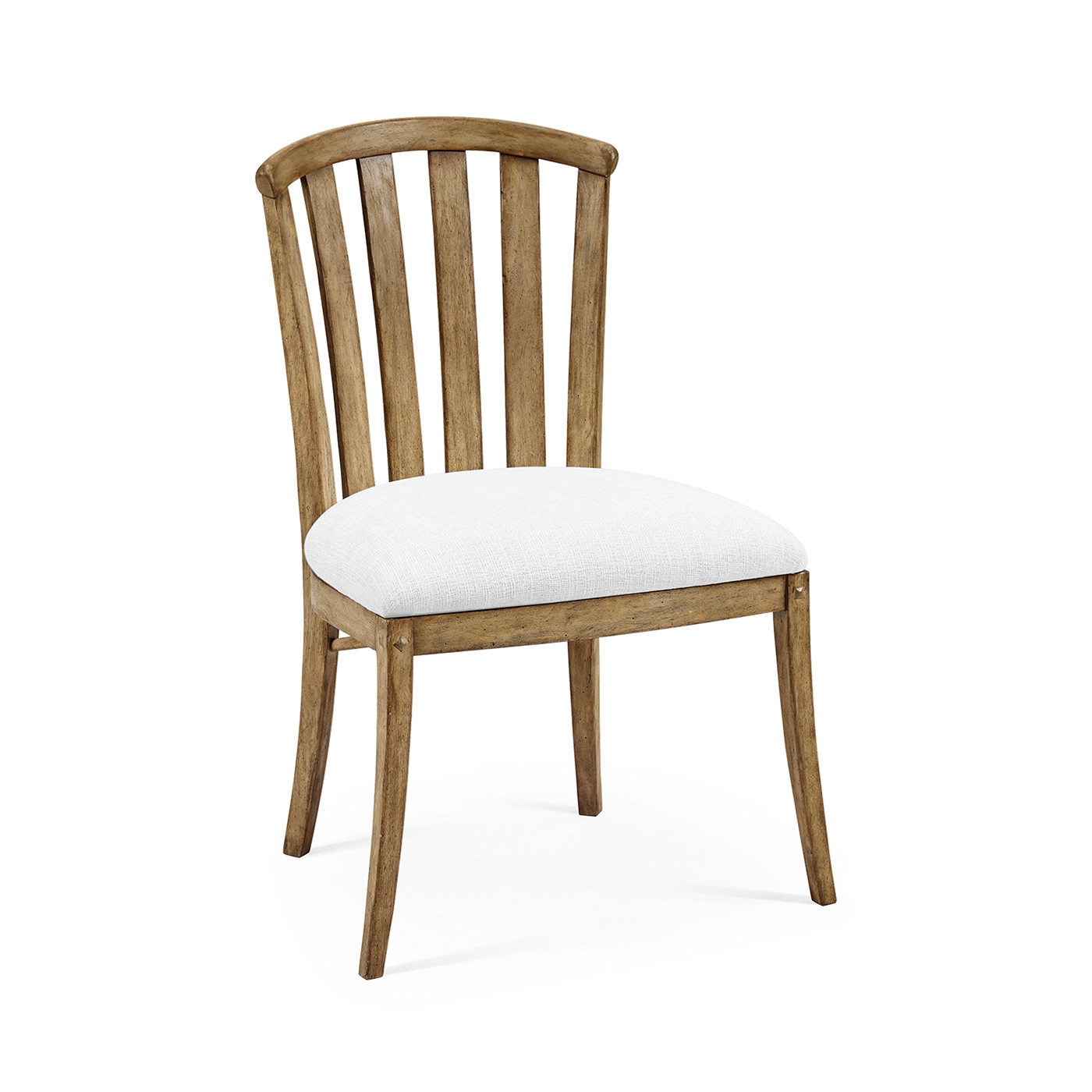 Casual Slat Upholstered Side Chair
