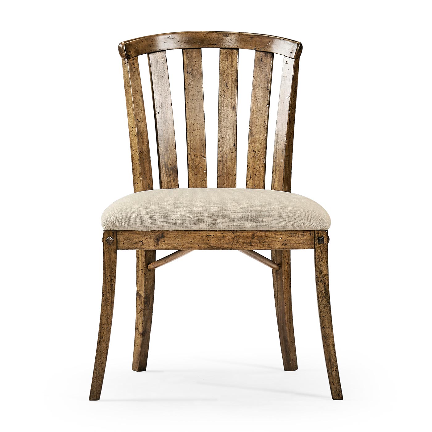 Casual Slat Upholstered Side Chair