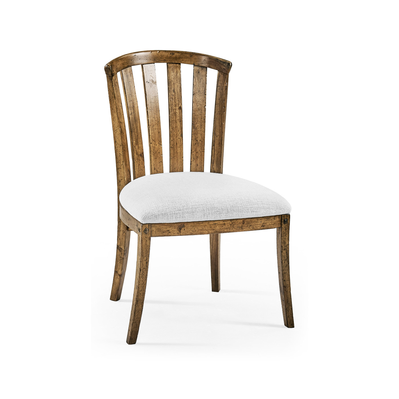 Casual Slat Upholstered Side Chair