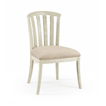 Casual Slat Upholstered Side Chair