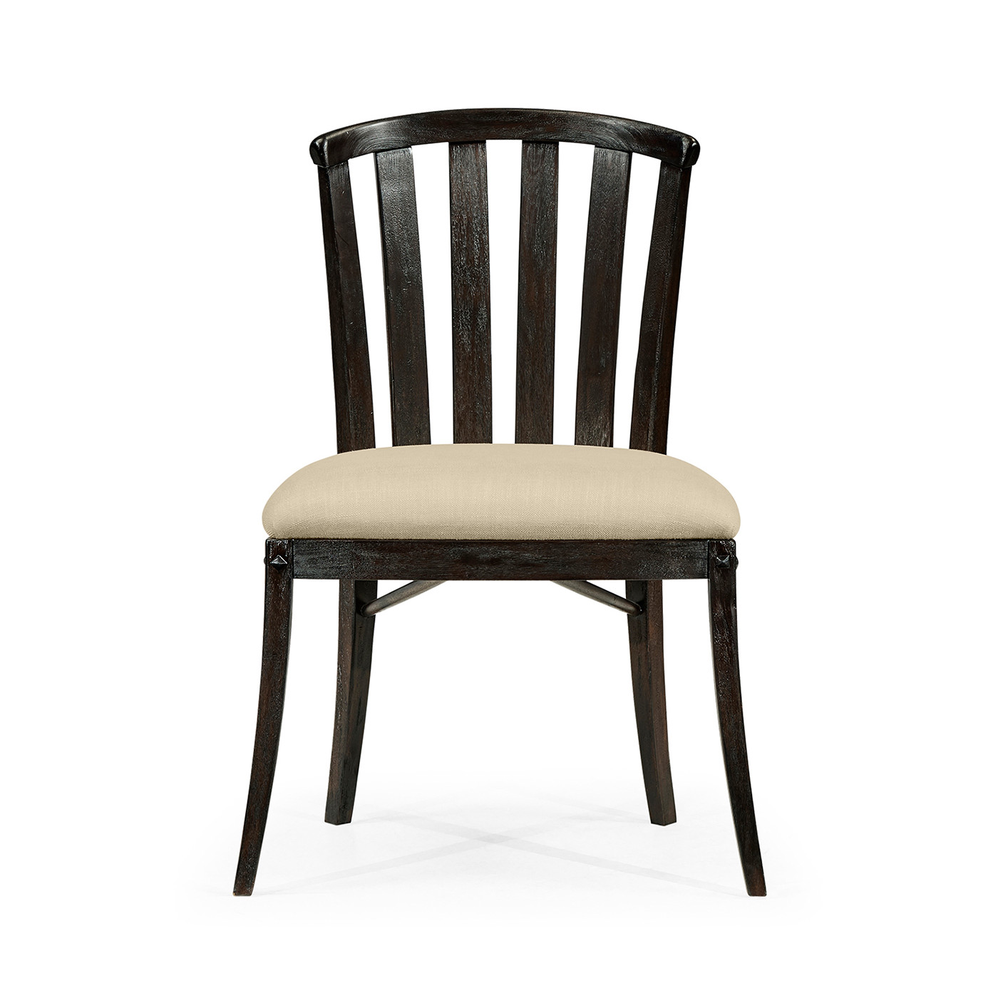 Casual Slat Upholstered Side Chair