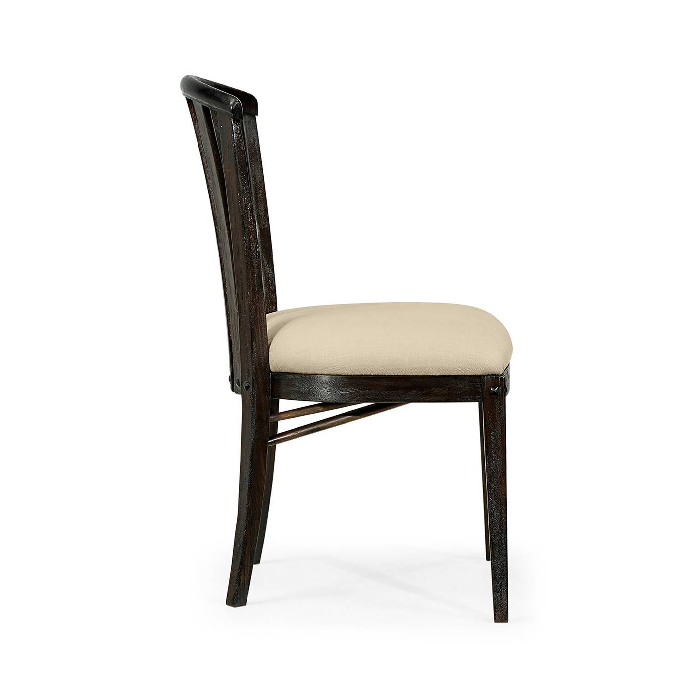 Casual Slat Upholstered Side Chair