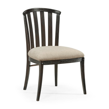Casual Slat Upholstered Side Chair