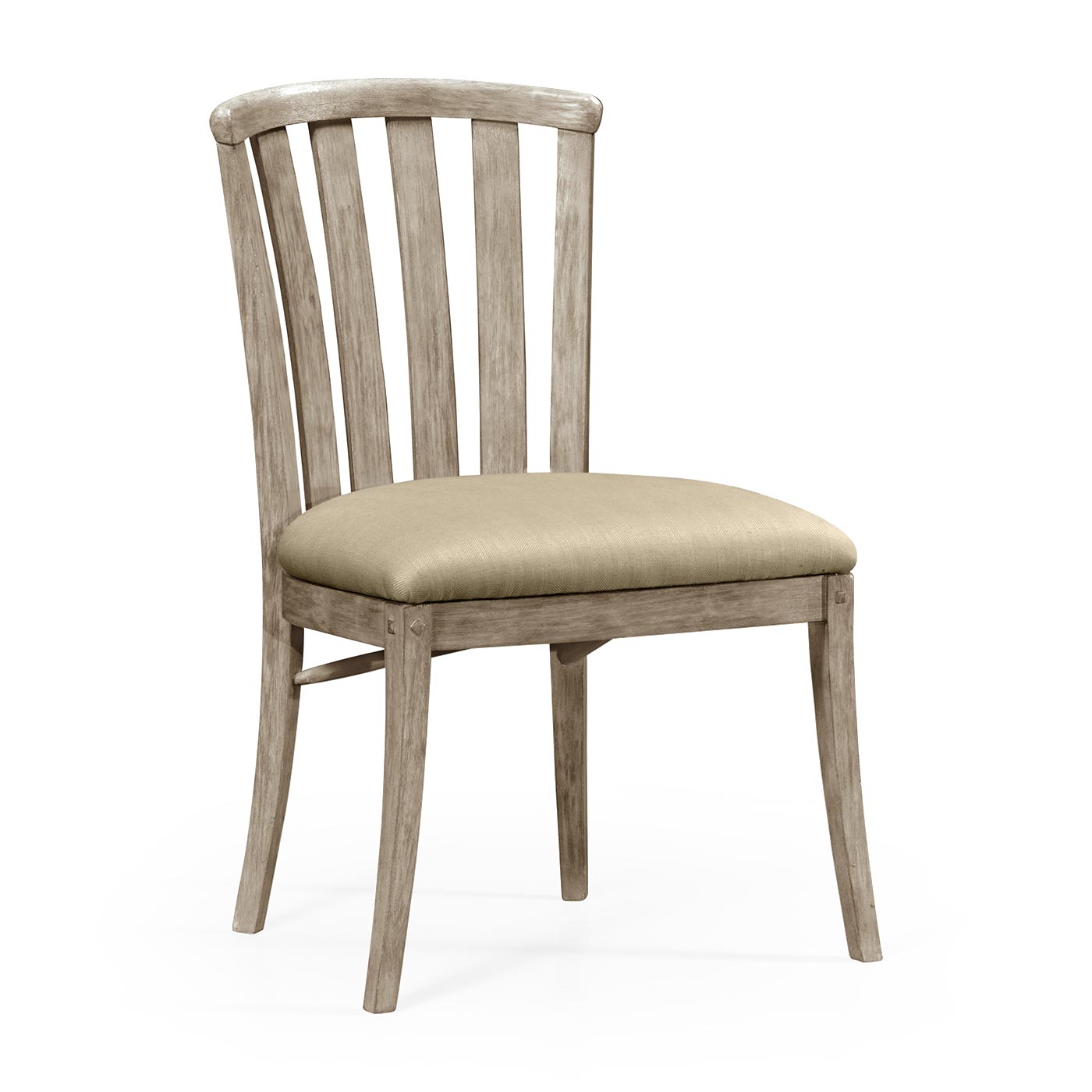 Casual Slat Upholstered Side Chair