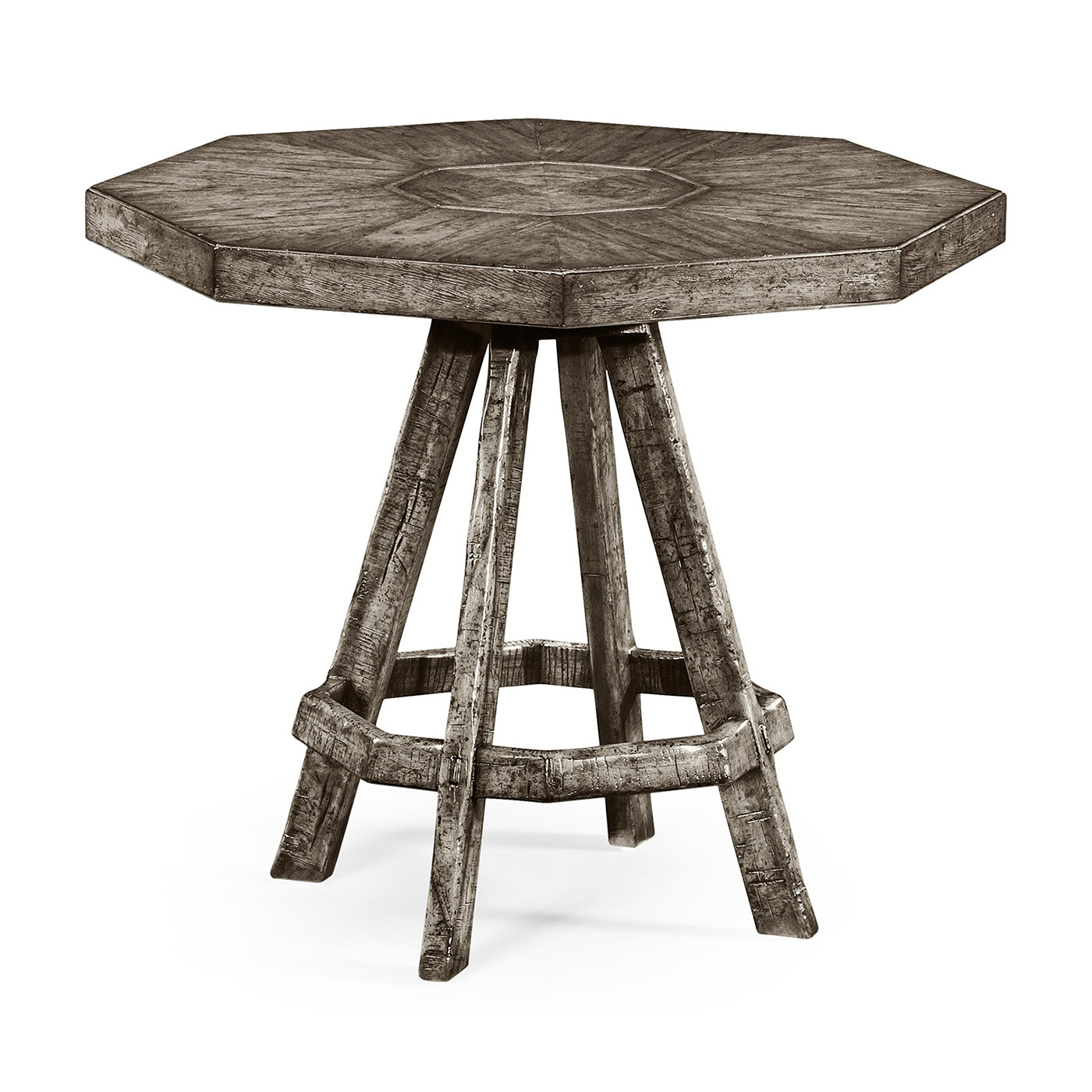 Antique Dark Grey Side Table with Octagonal Top