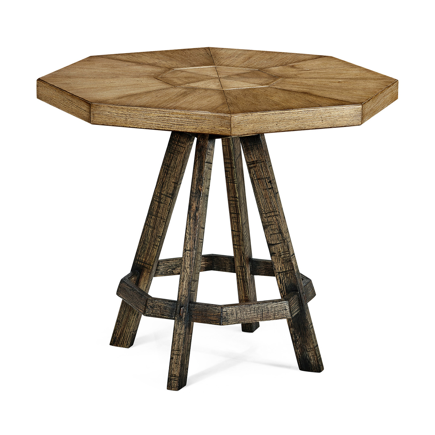 Light & Dark Driftwood Side Table with Octagonal Top