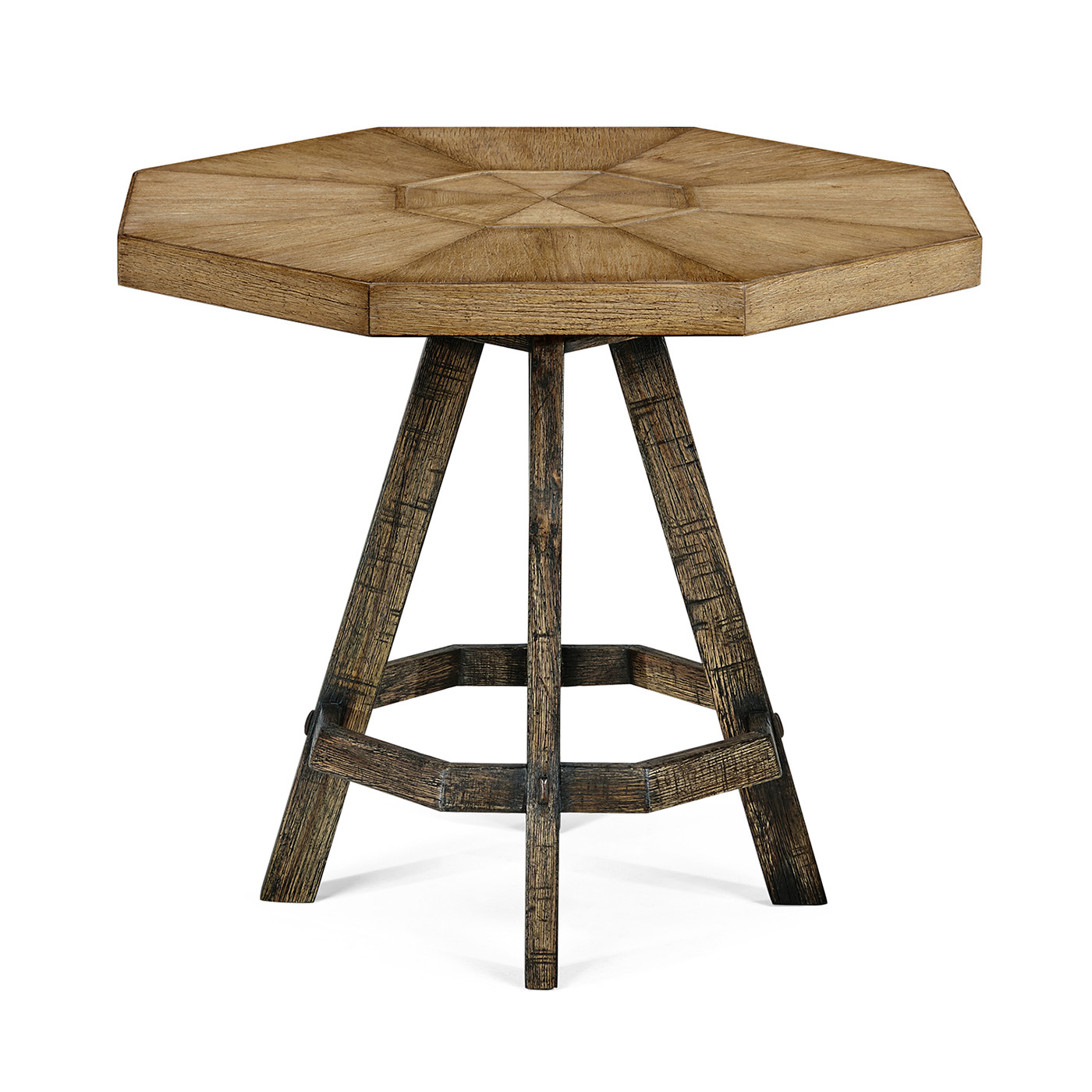 Light & Dark Driftwood Side Table with Octagonal Top