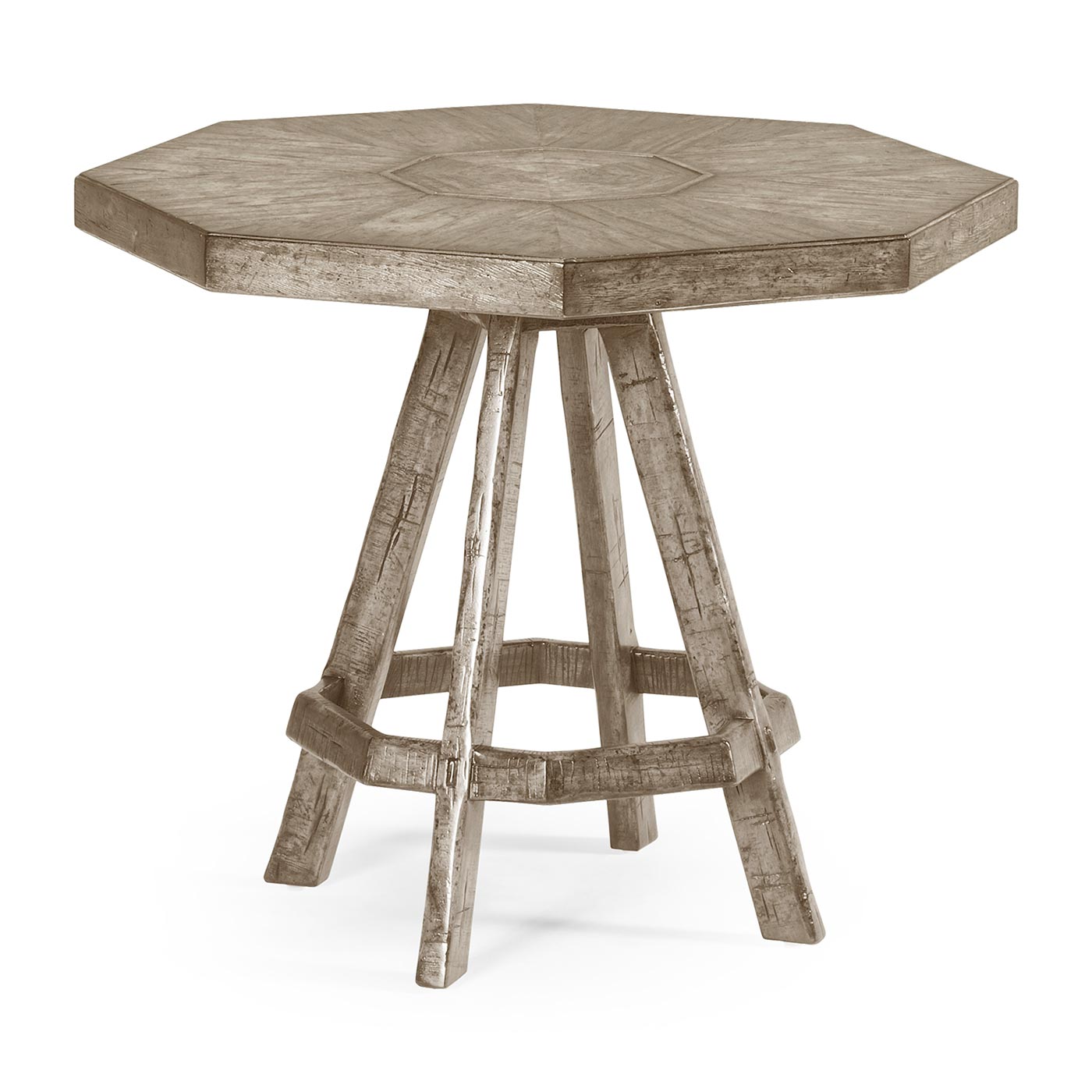 Rustic Grey Side Table with Octagonal Top