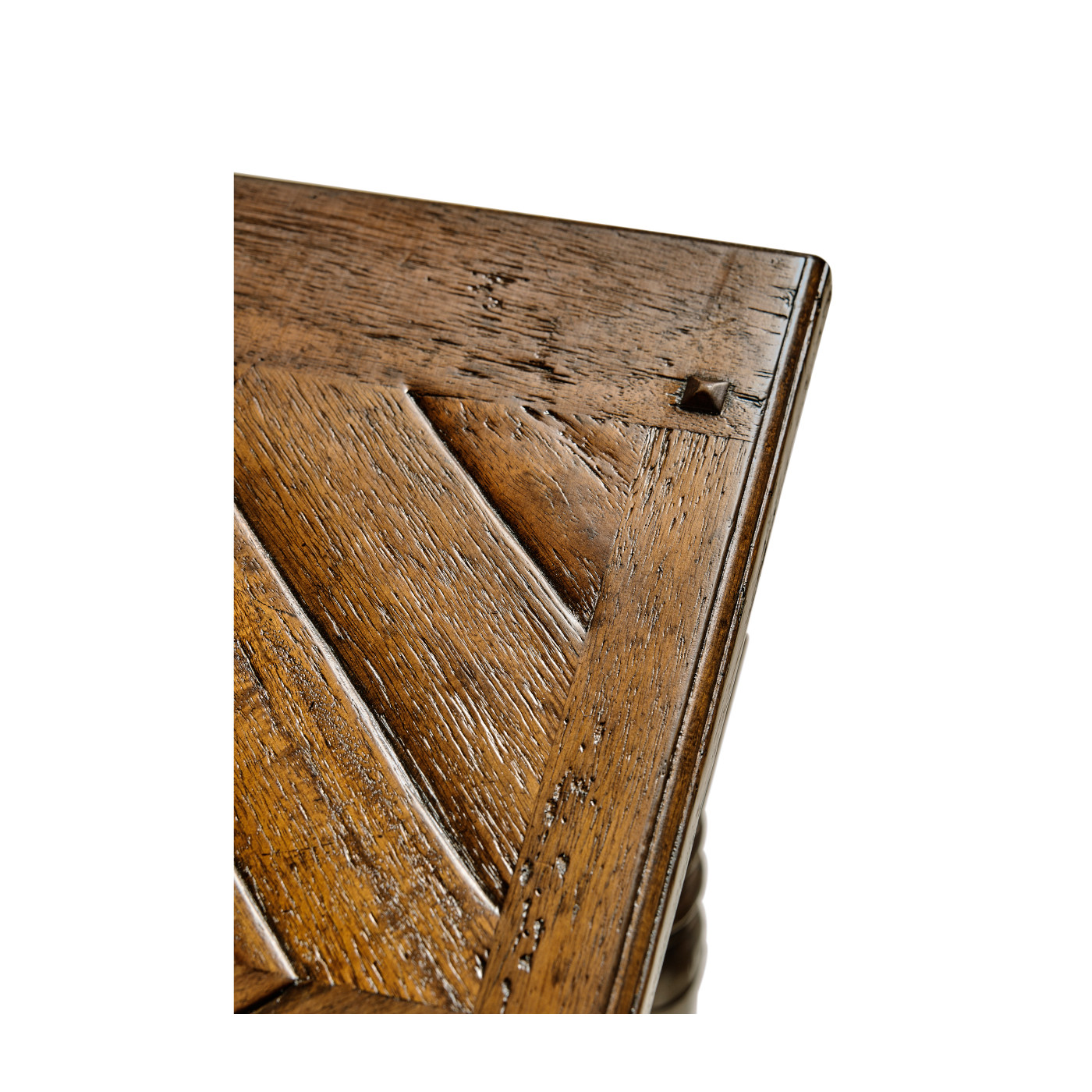 Country Walnut Parquet Double Console Table