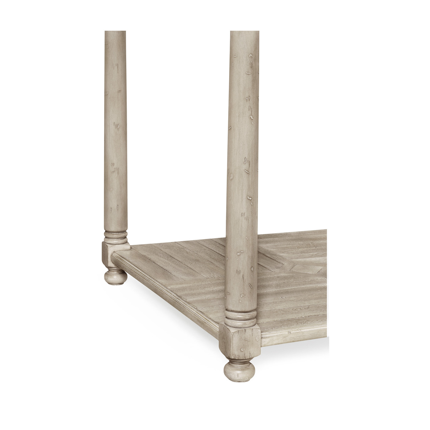 Rustic Grey Parquet Square Lamp Table with Contrast Inlay