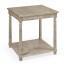 Rustic Grey Parquet Square Lamp Table with Contrast Inlay