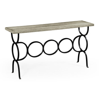 Casual Console Table with Iron Base