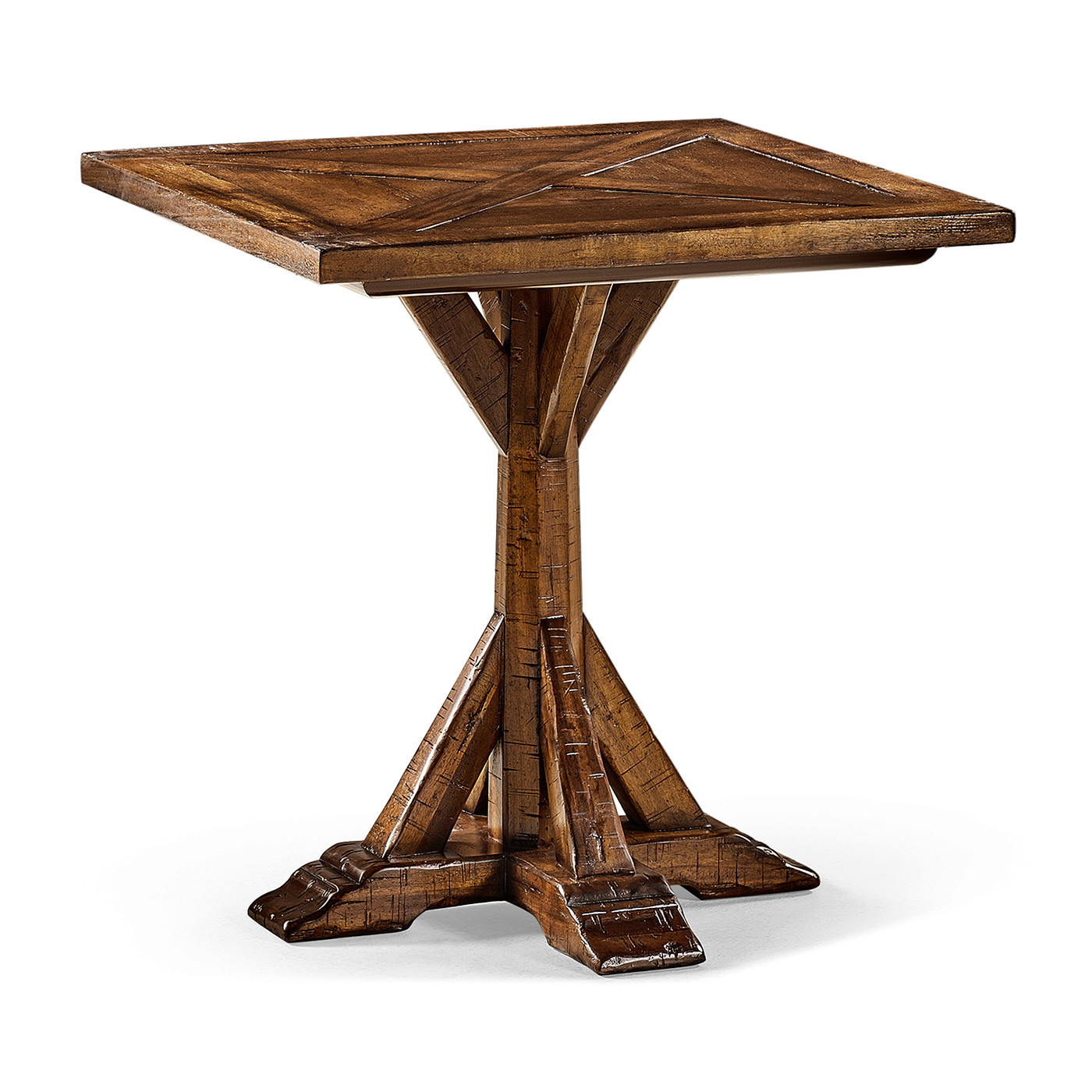 Country Walnut Square Side Table