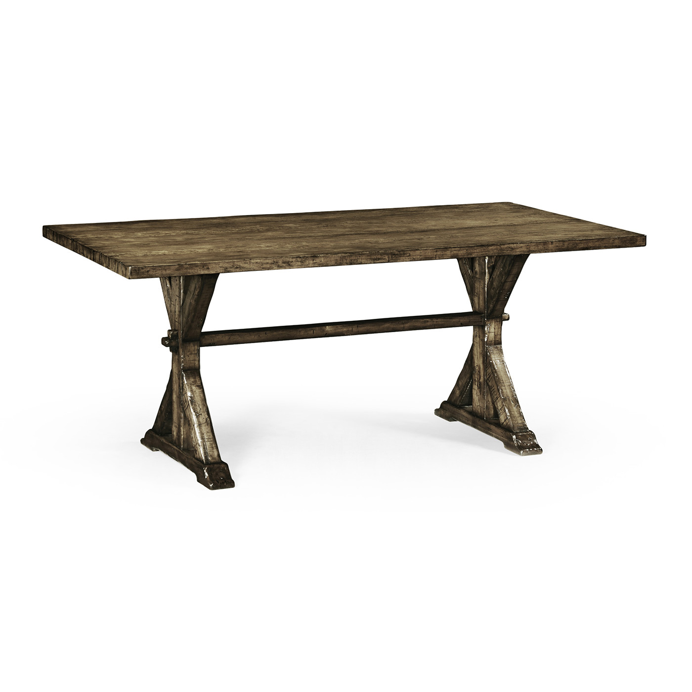 Solid Dark Driftwood Dining Table 72