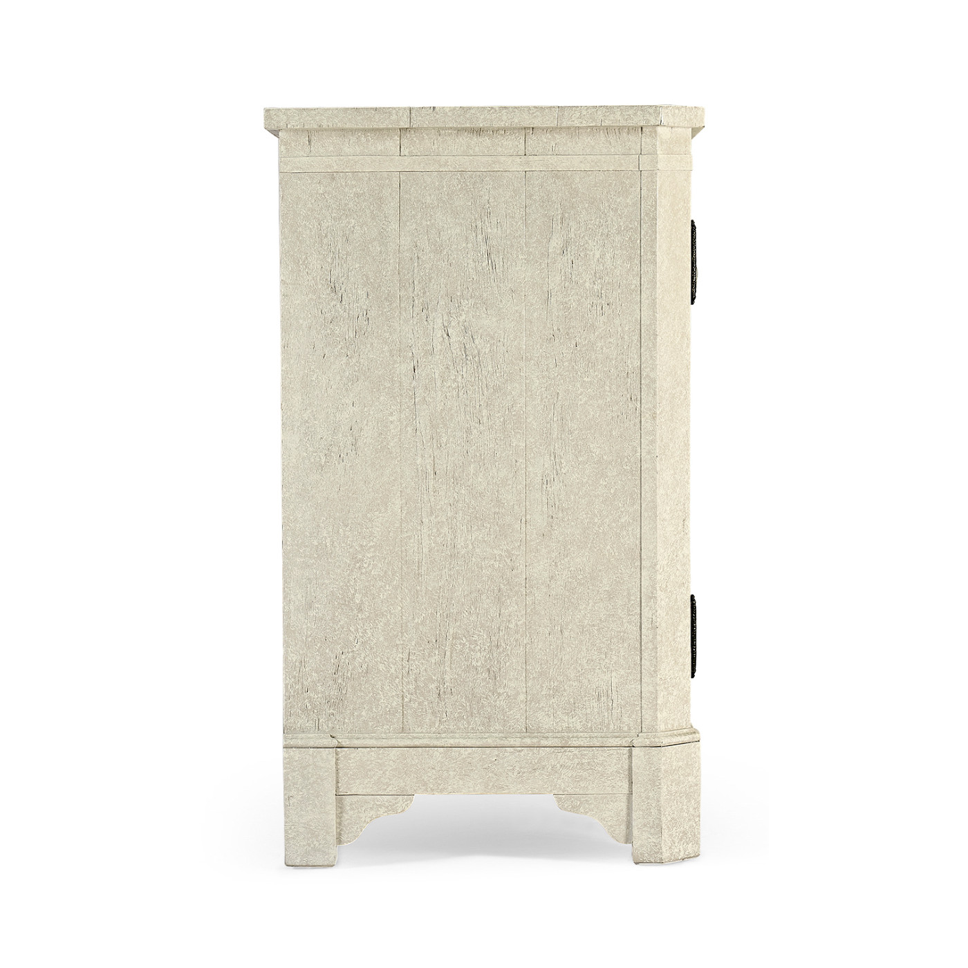 Plank Whitewash Driftwood Low Cabinet & Wine Rack with Strap Handles