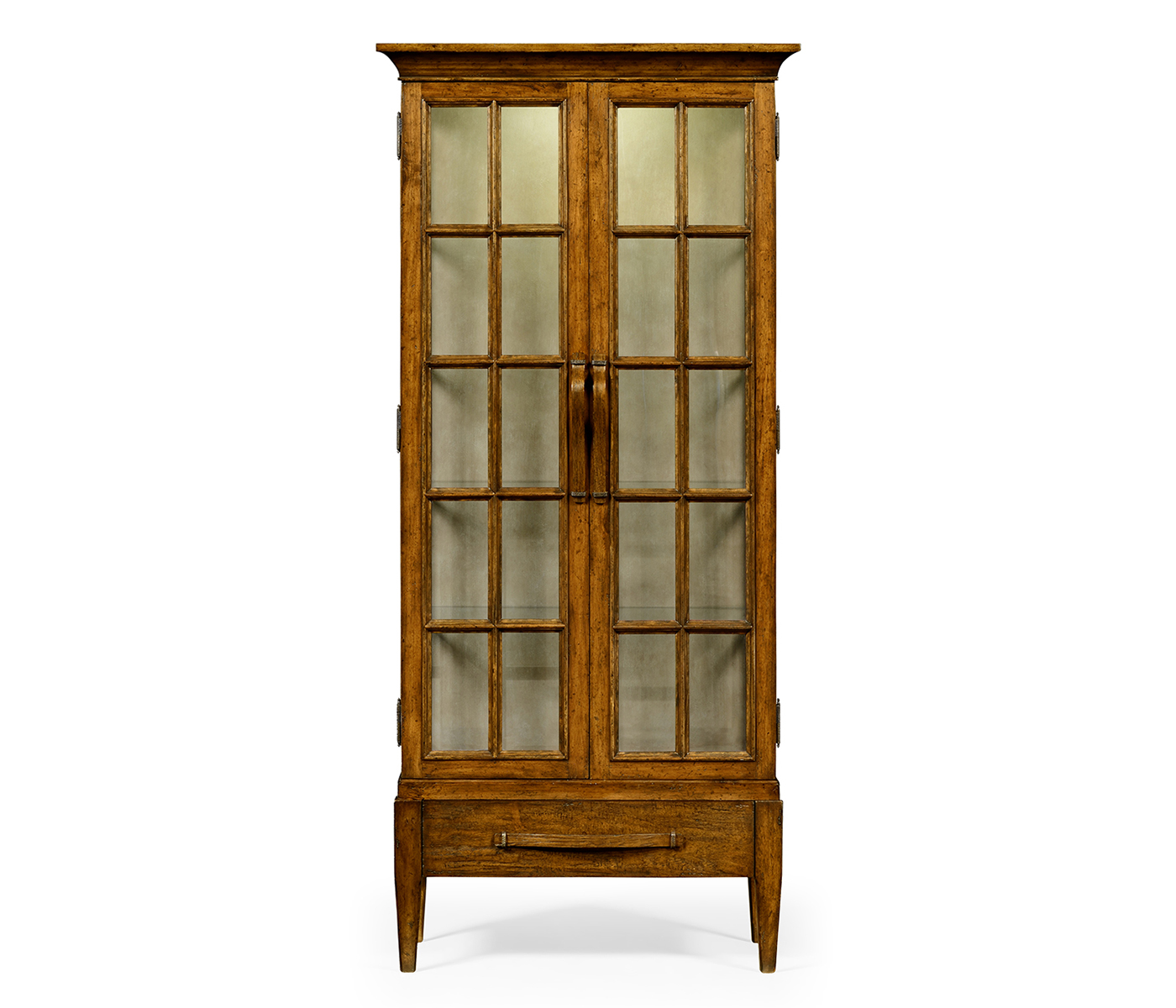 Casual Plank Walnut Tall Glazed Cabinet