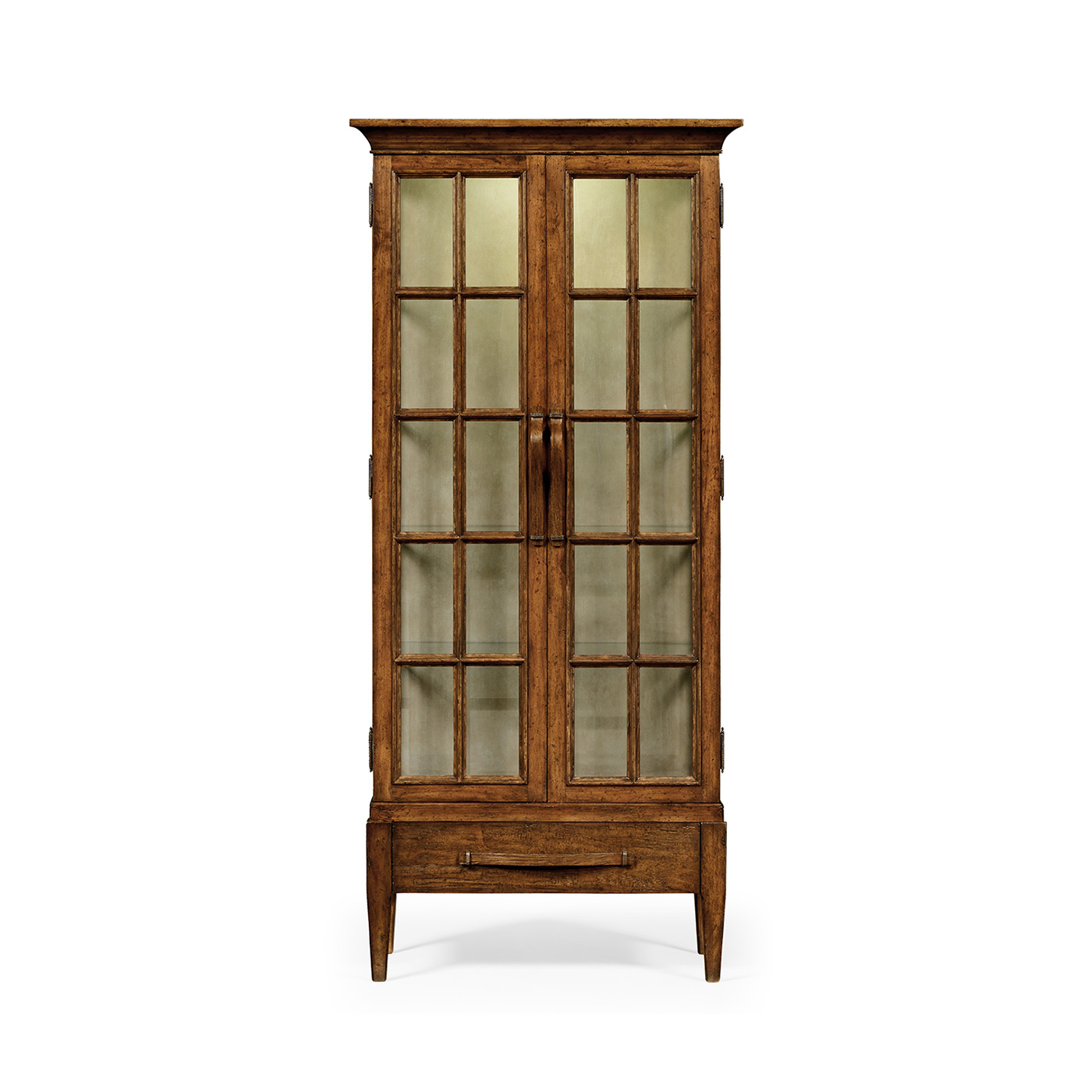 Casual Plank Walnut Tall Glazed Cabinet