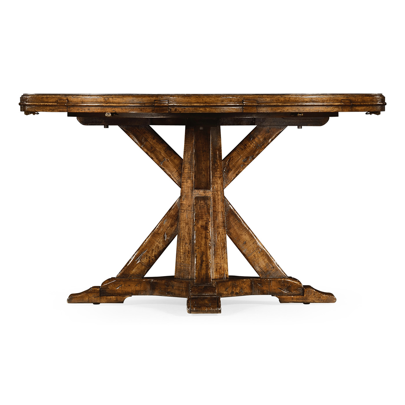 Country Walnut Parquet Round-to-Oval Dining Table 53