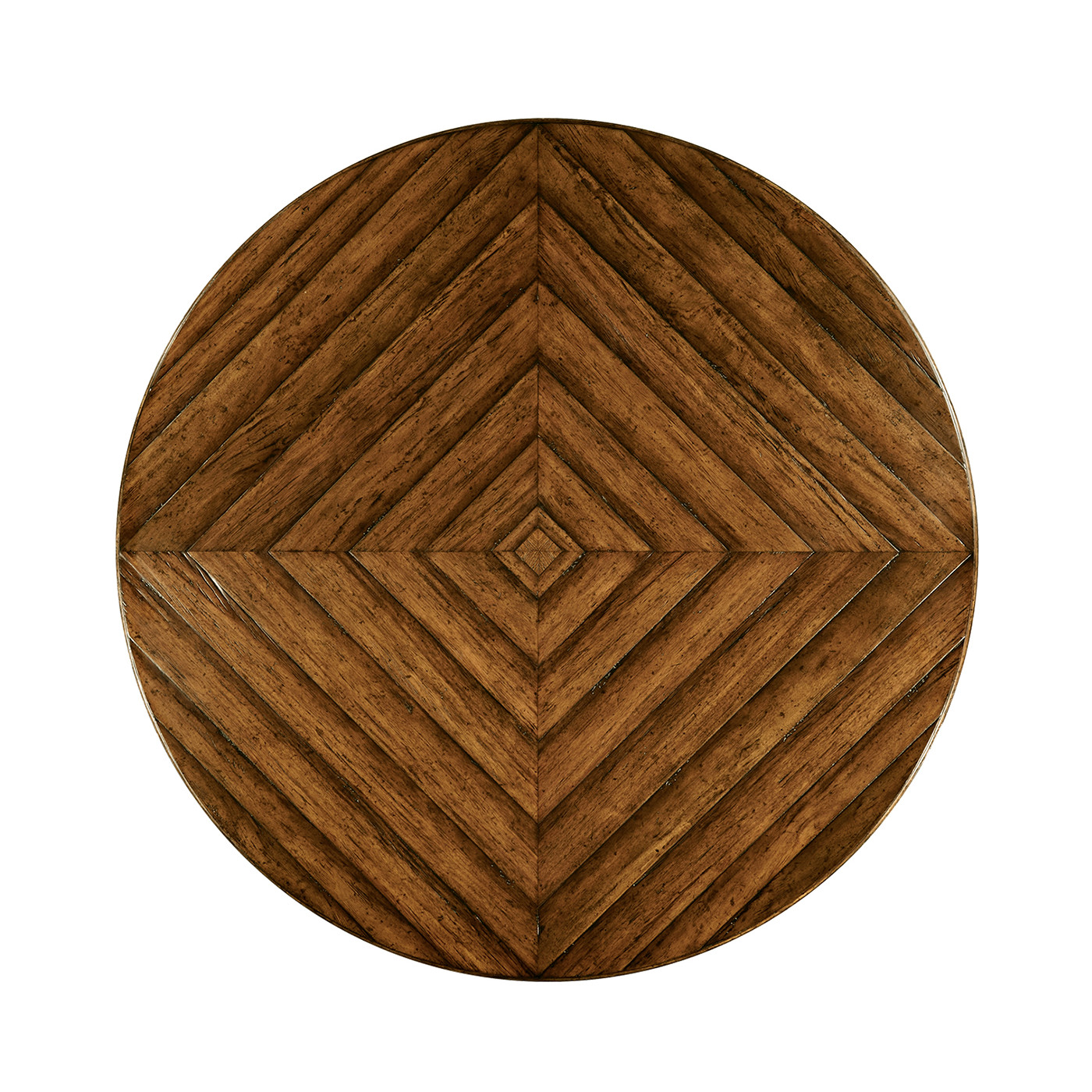Country Walnut Parquet Round-to-Oval Dining Table 53