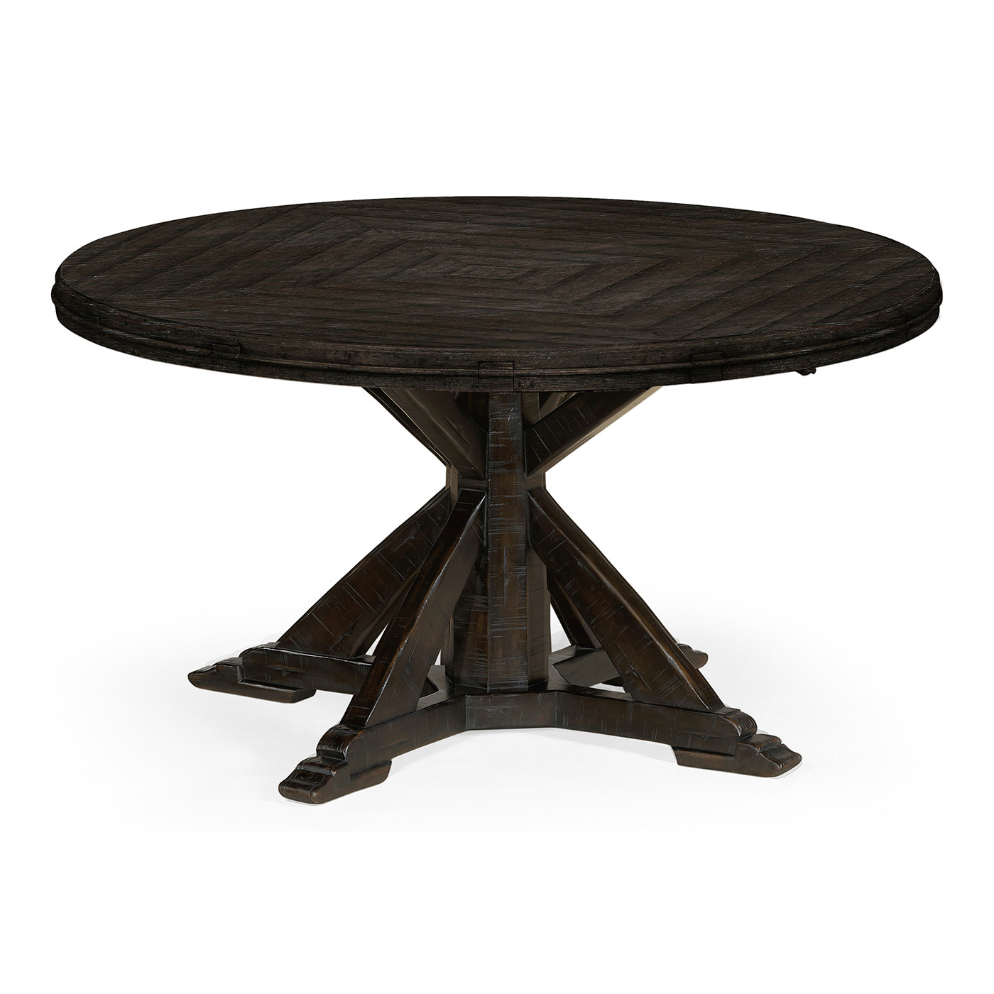 Dark Ale Parquet Round-to-Oval Dining Table 53