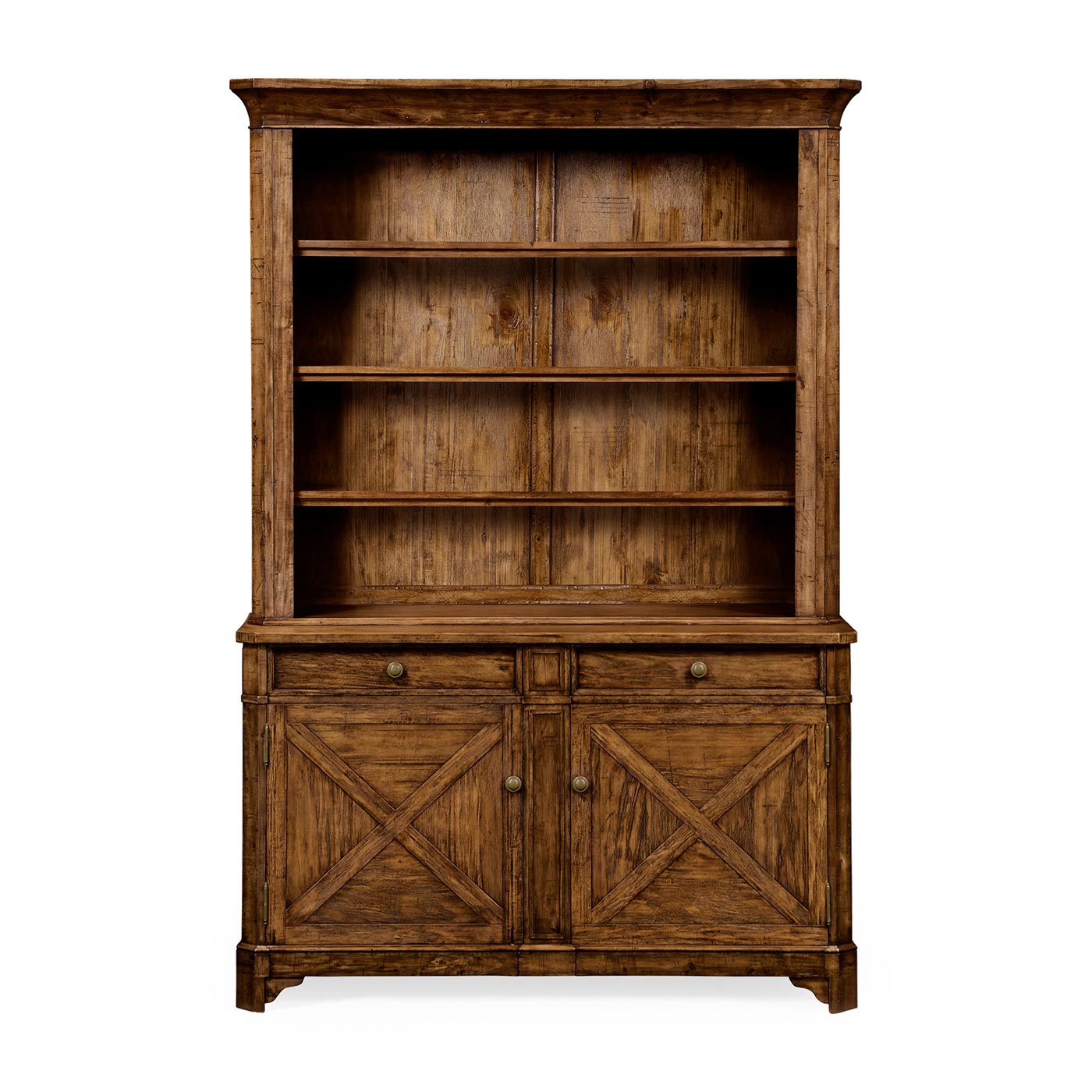 Country Walnut Style China Cabinet