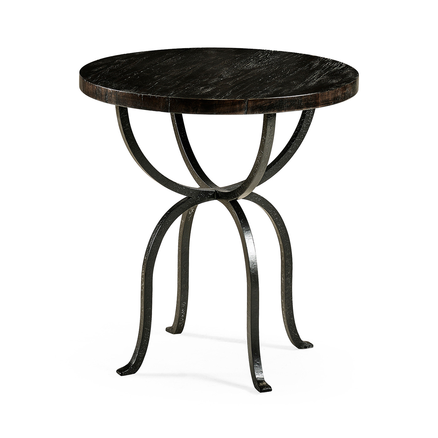 Round Dark Ale & Iron Side Table
