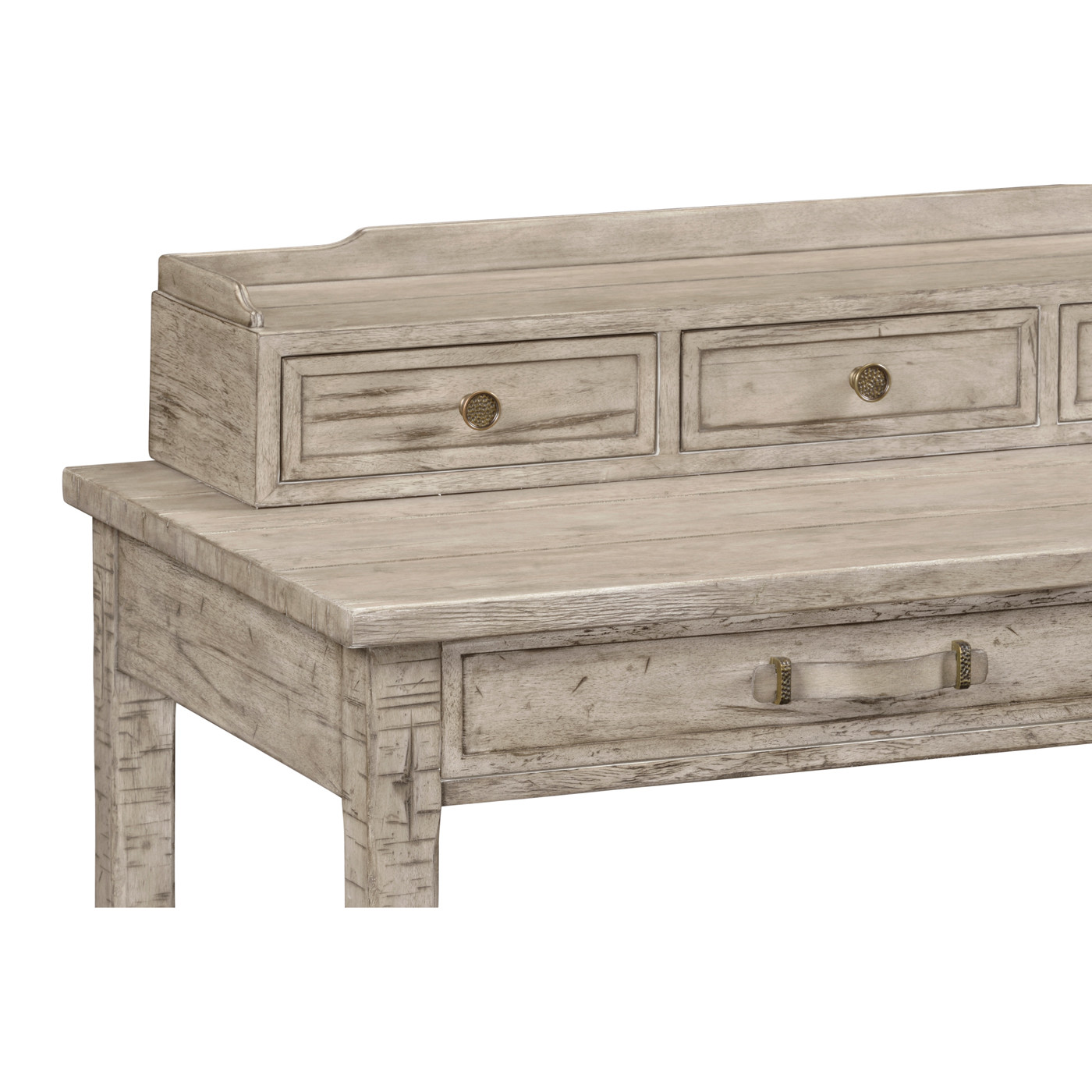 Rustic Grey Plank Buffet with Strap Handles