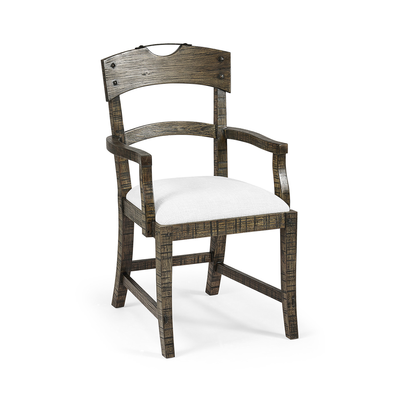 Casual Planked Dining Arm Chair