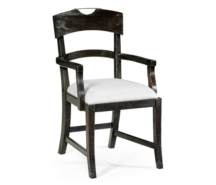 Casual Planked Dining Arm Chair