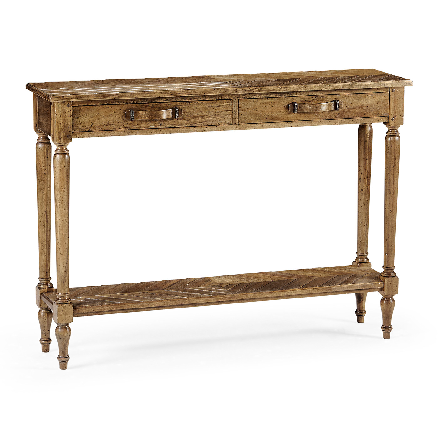 Medium Driftwood Parquet Console Table