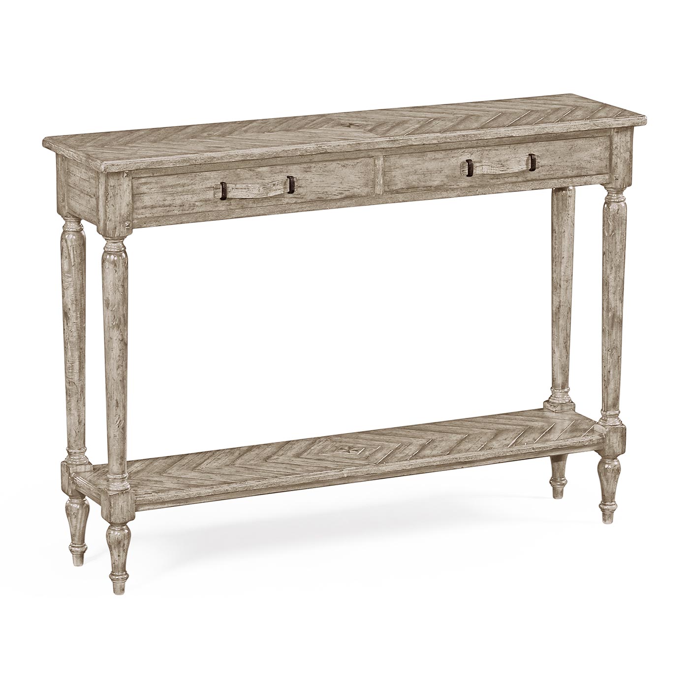 Rustic Grey Parquet Console Table