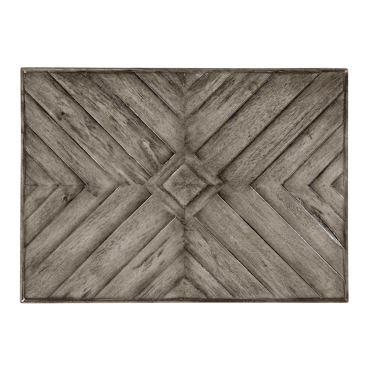 Antique Dark Grey Parquet Nesting Tables with Contrast Inlay