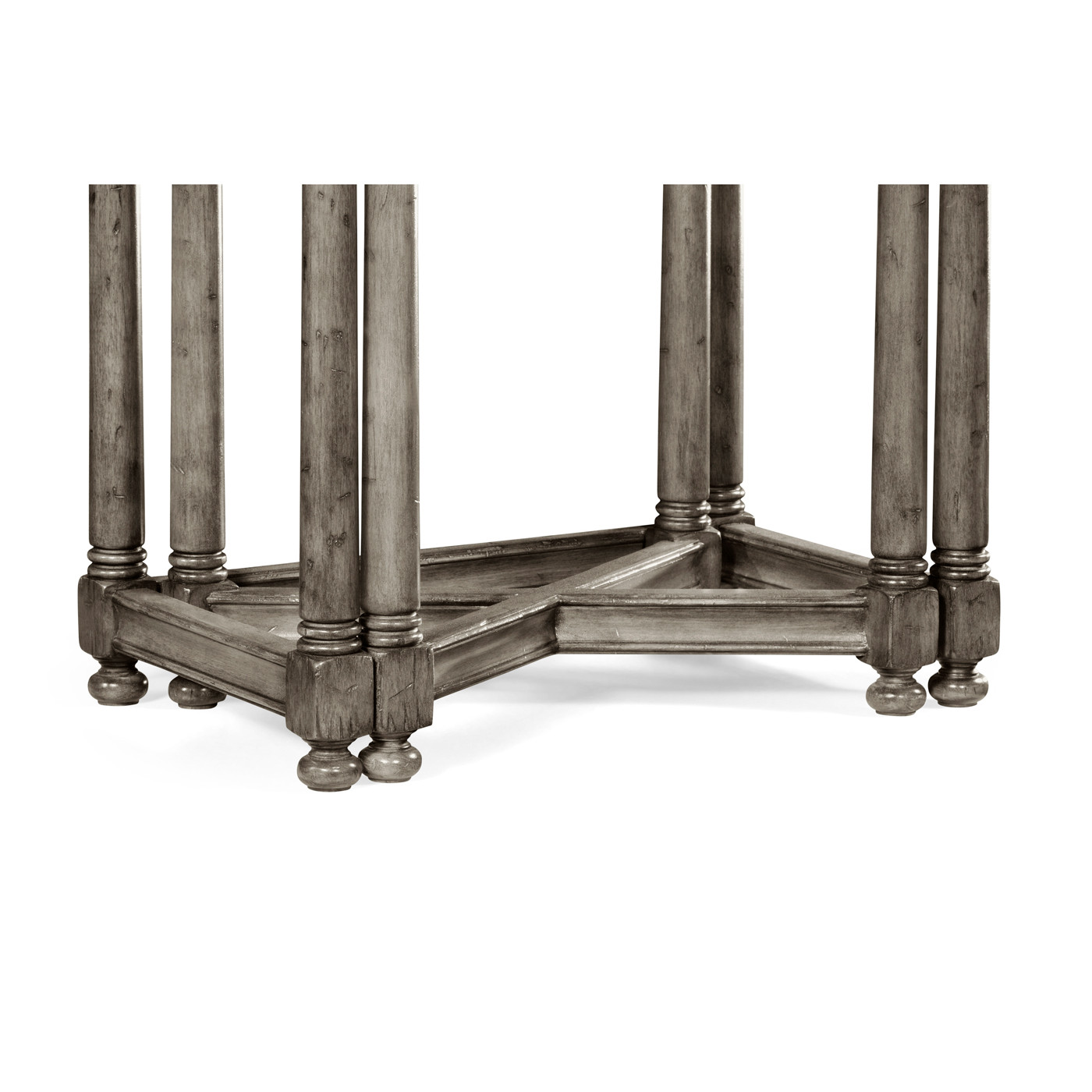 Antique Dark Grey Parquet Nesting Tables with Contrast Inlay