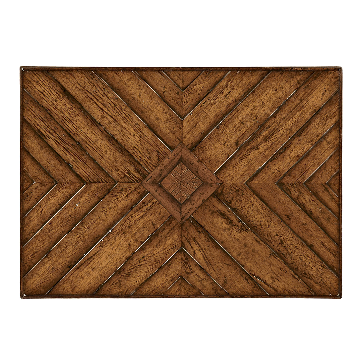 Country Walnut Parquet Nesting Tables with Contrast Inlay