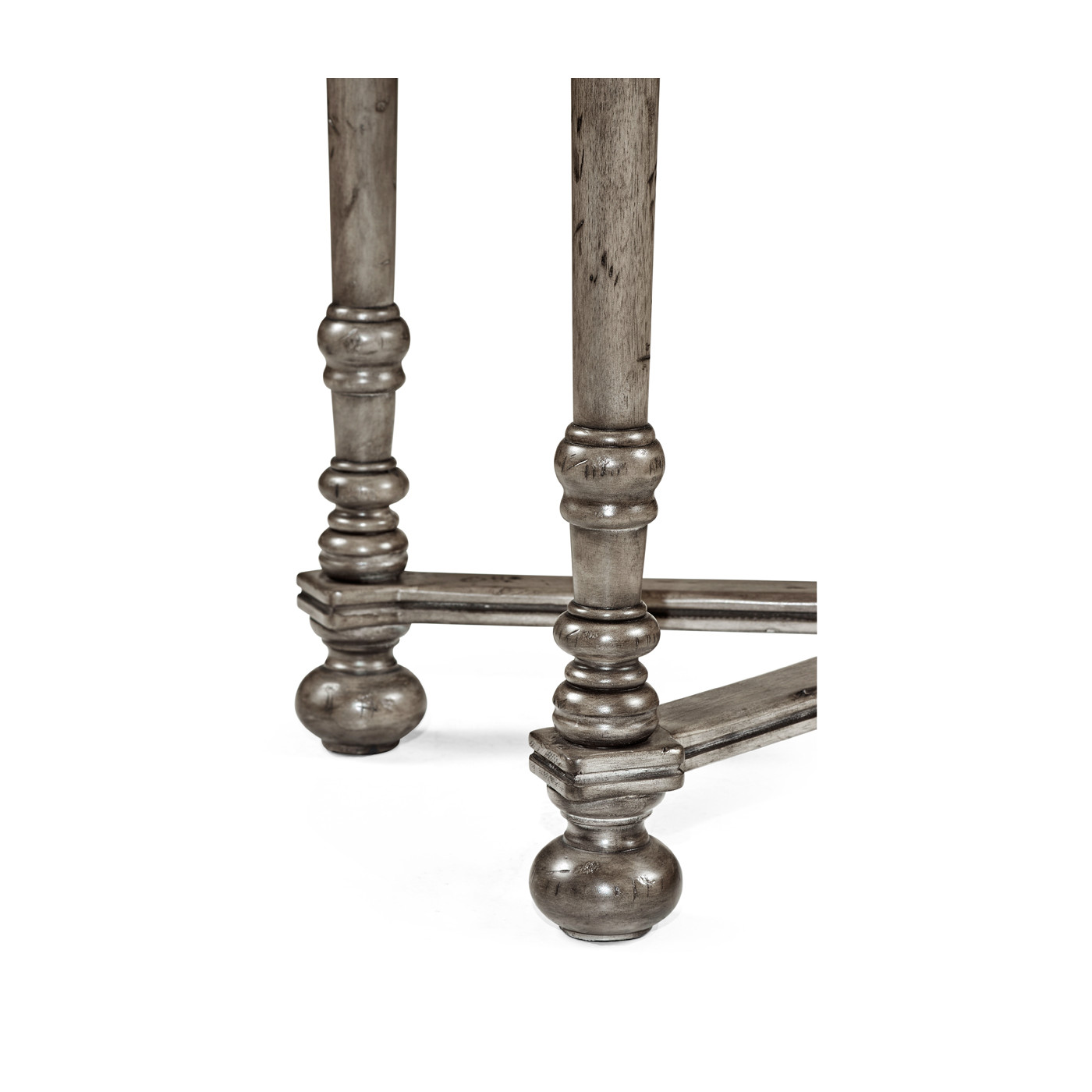 Antique Dark Grey Parquet Rectangular Side Table with Contrast Inlay