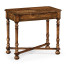 Country Walnut Parquet Rectangular Side Table with Contrast Inlay