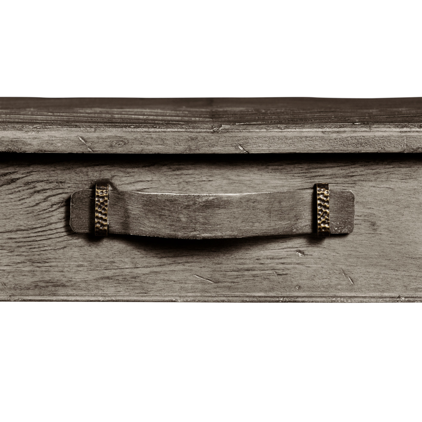 Antique Dark Grey Rectangular Side Table with Contrast Inlay