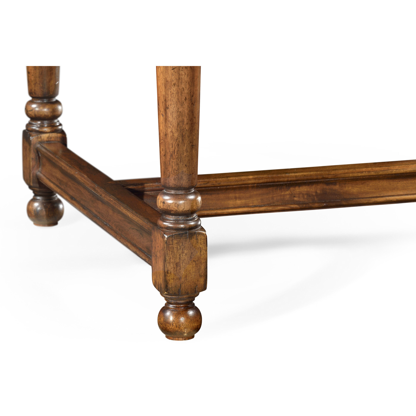 Country Walnut Rectangular Side Table with Contrast Inlay