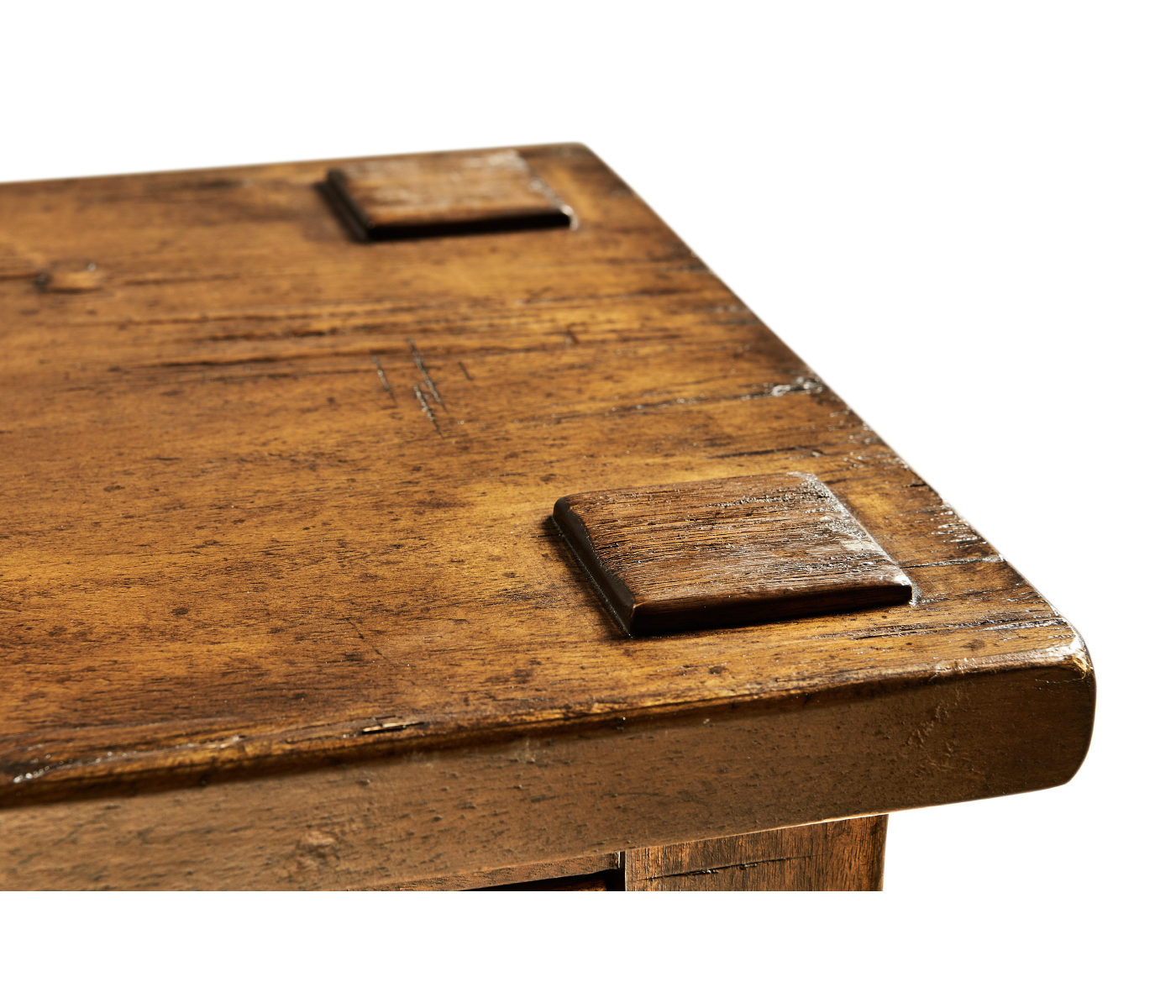 Country Walnut Four Drawer Console