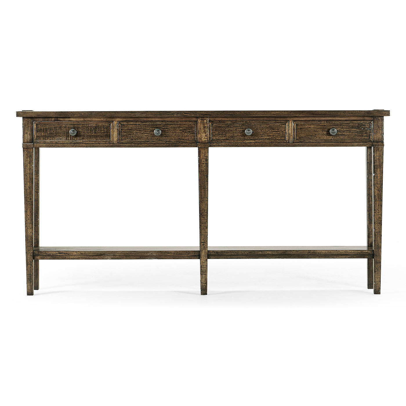 Dark Driftwood Four Drawer Console