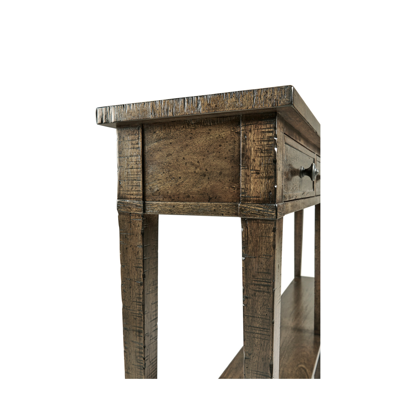 Dark Driftwood Four Drawer Console