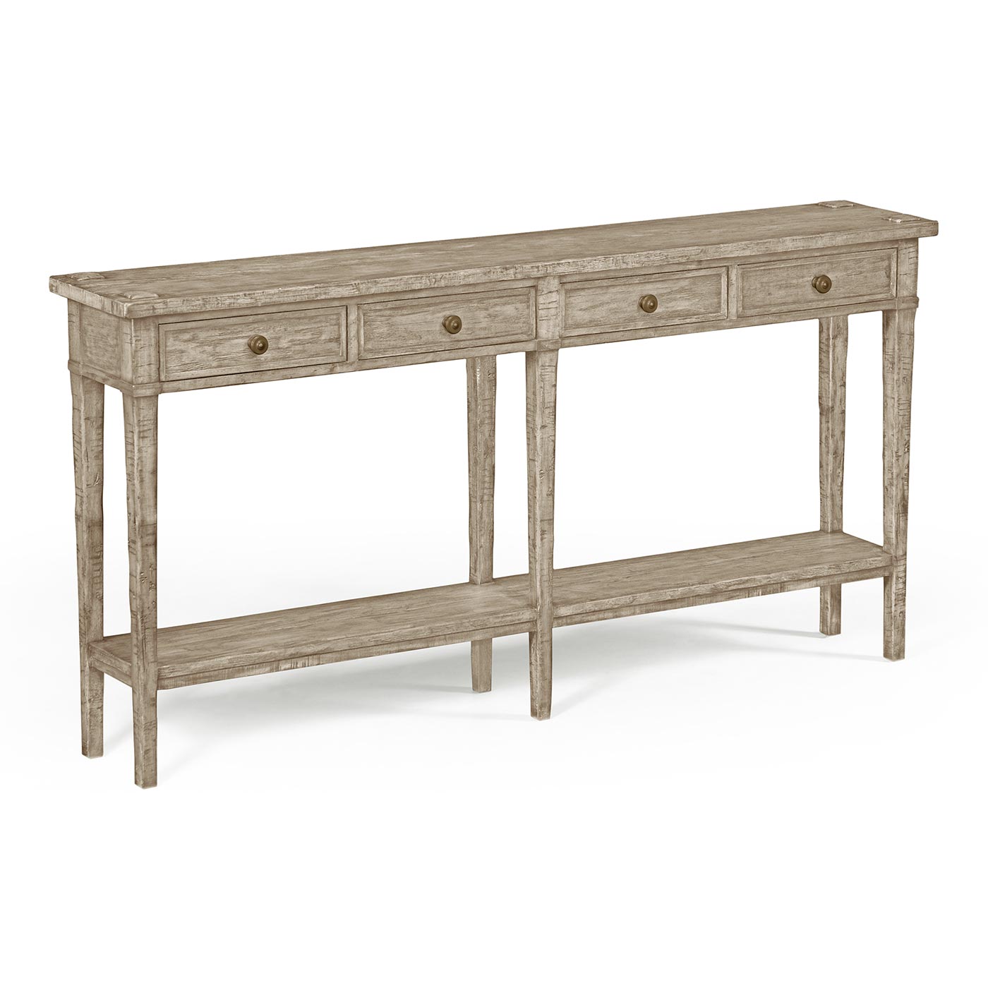 Rustic Grey Four Drawer Console