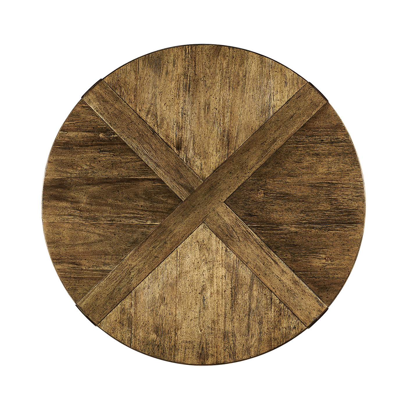 Medium Brown Driftwood Circular Dining Table 48