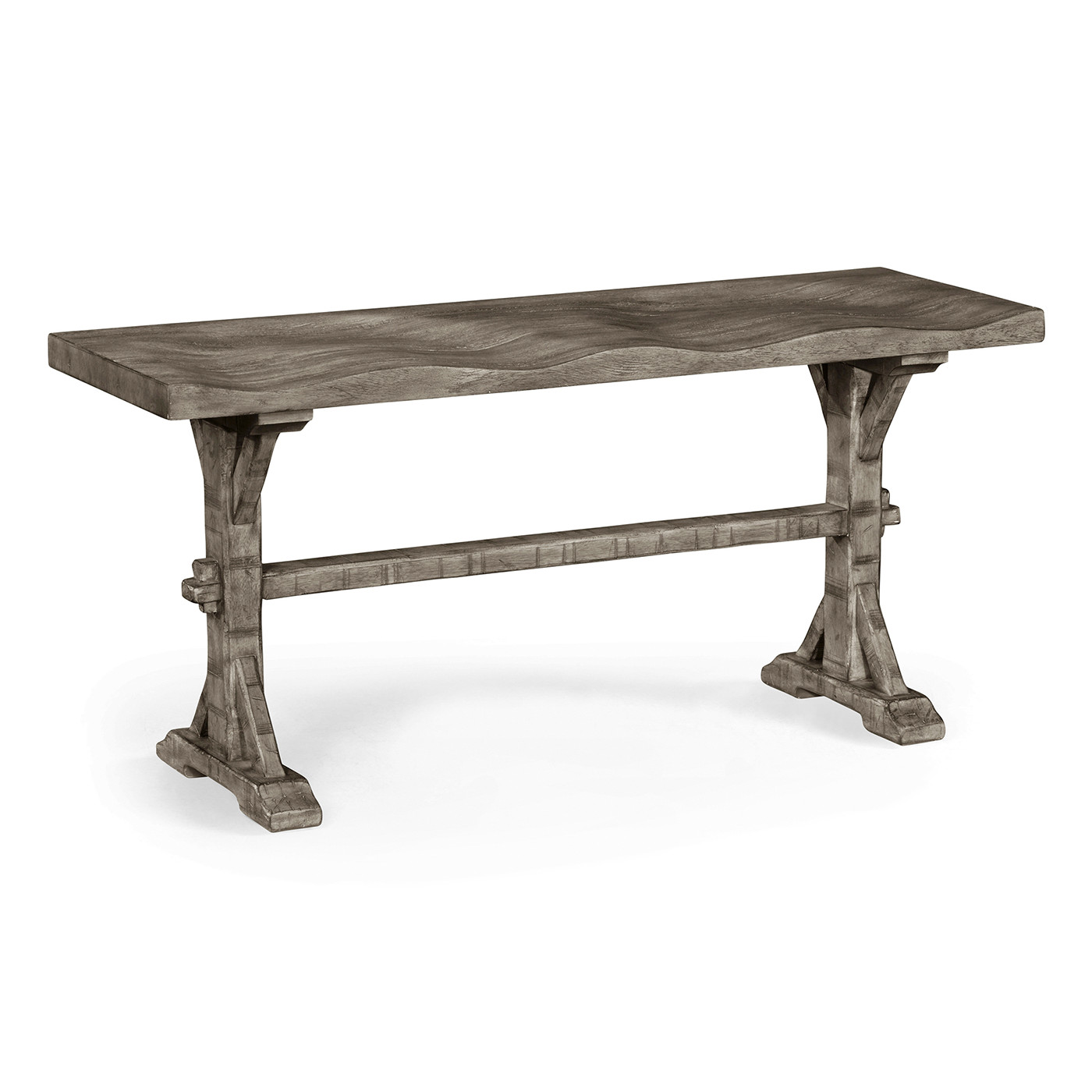 Casual Narrow Antique Dark Grey Topped Bench