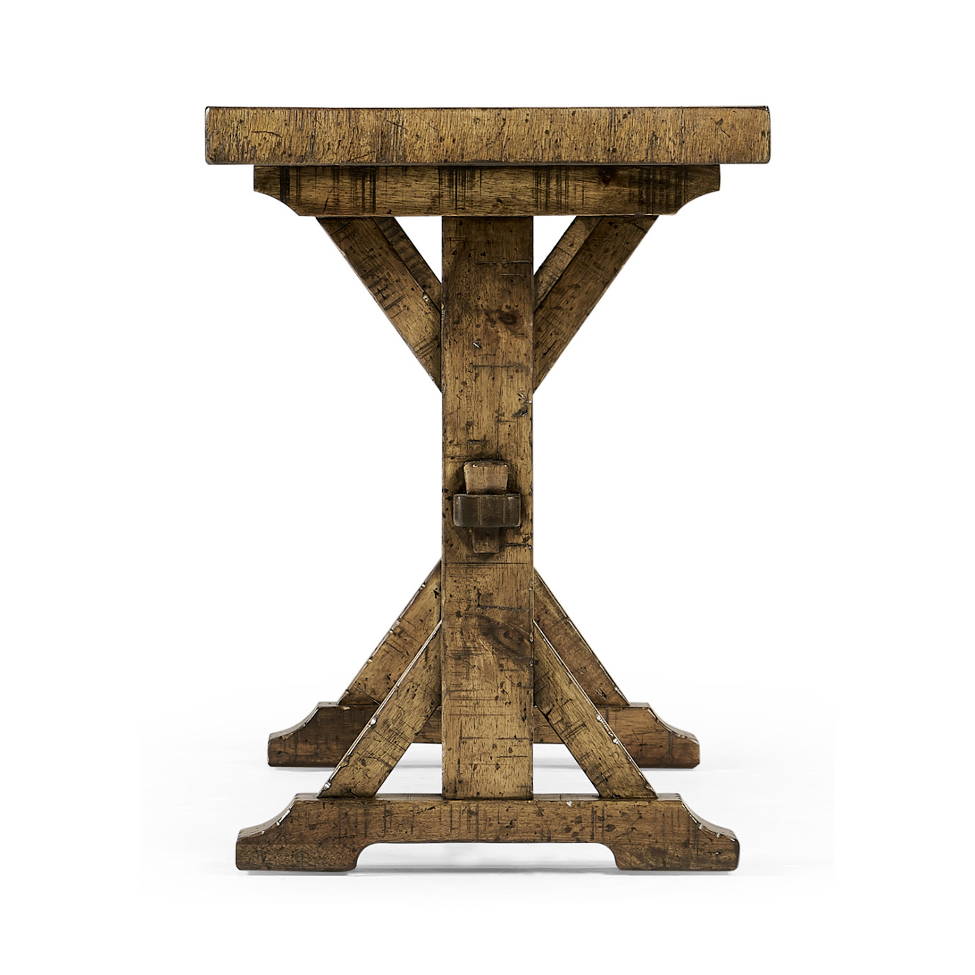 Casual Narrow Medium Driftwood Topped Bench