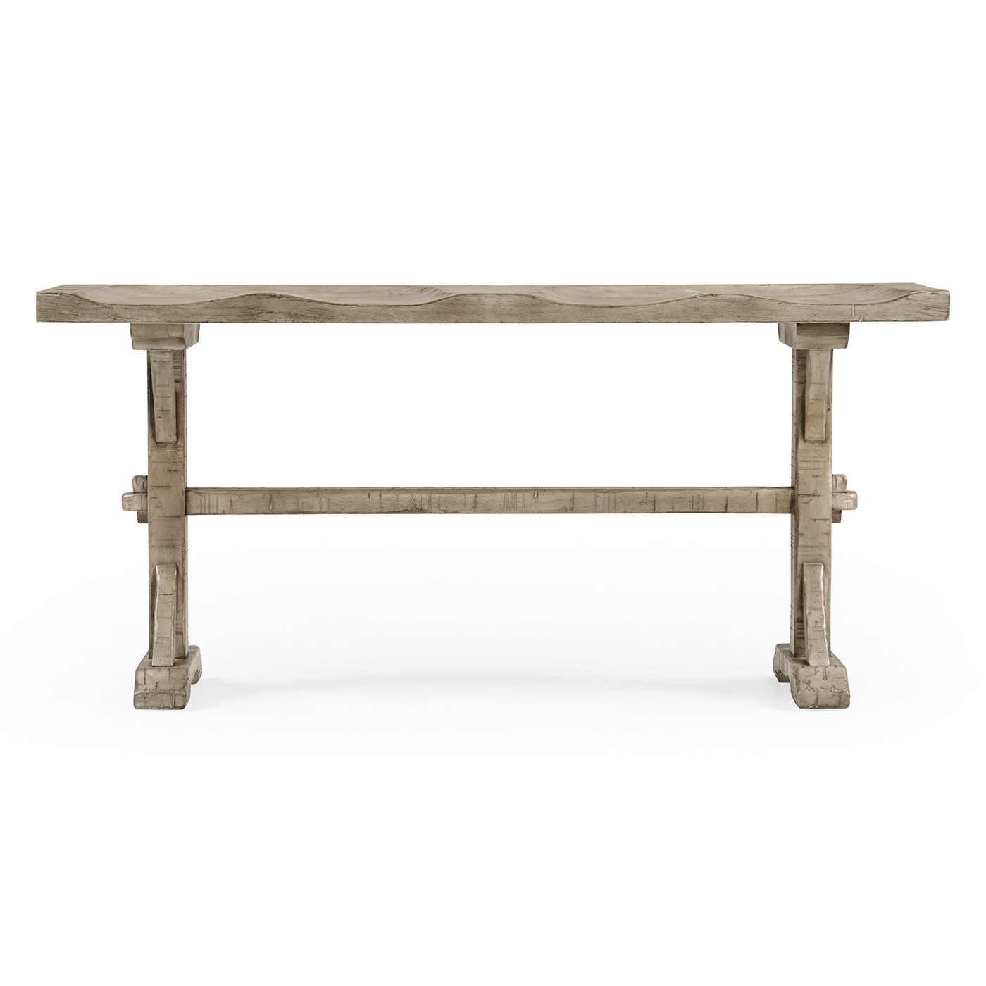 Casual Narrow Rustic Grey Topped Bench
